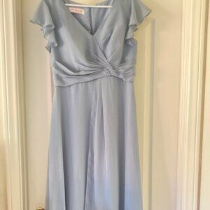 JJ's House Chiffon Bridesmaid Dress DustyBlue Size 10